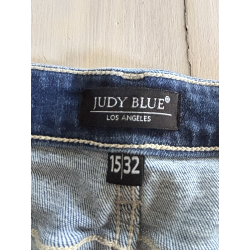 Judy Blue Boyfriend Jeans Junior 15/32 Distressed High Rise Stretch Denim EUC - Picture 3 of 11